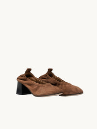 Chaussures femme élégantes et confortables - Ballerines Cuir Marron avec Talon 5cm | Perri CC Brown