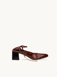 Chaussures femme élégantes et confortables - Ballerines Cuir Bordeaux avec Talon 5cm | Perri CC Burgundy
