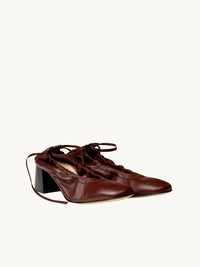 Chaussures femme élégantes et confortables - Ballerines Cuir Bordeaux avec Talon 5cm | Perri CC Burgundy