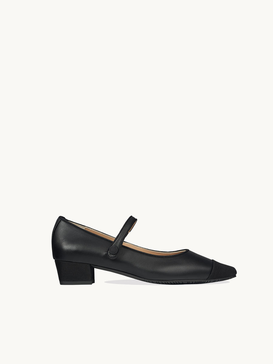 Chaussures Espagnoles - Ballerines Pointues en Cuir Noir | Petit Talon | BAMBIE CLASSIC BLACK