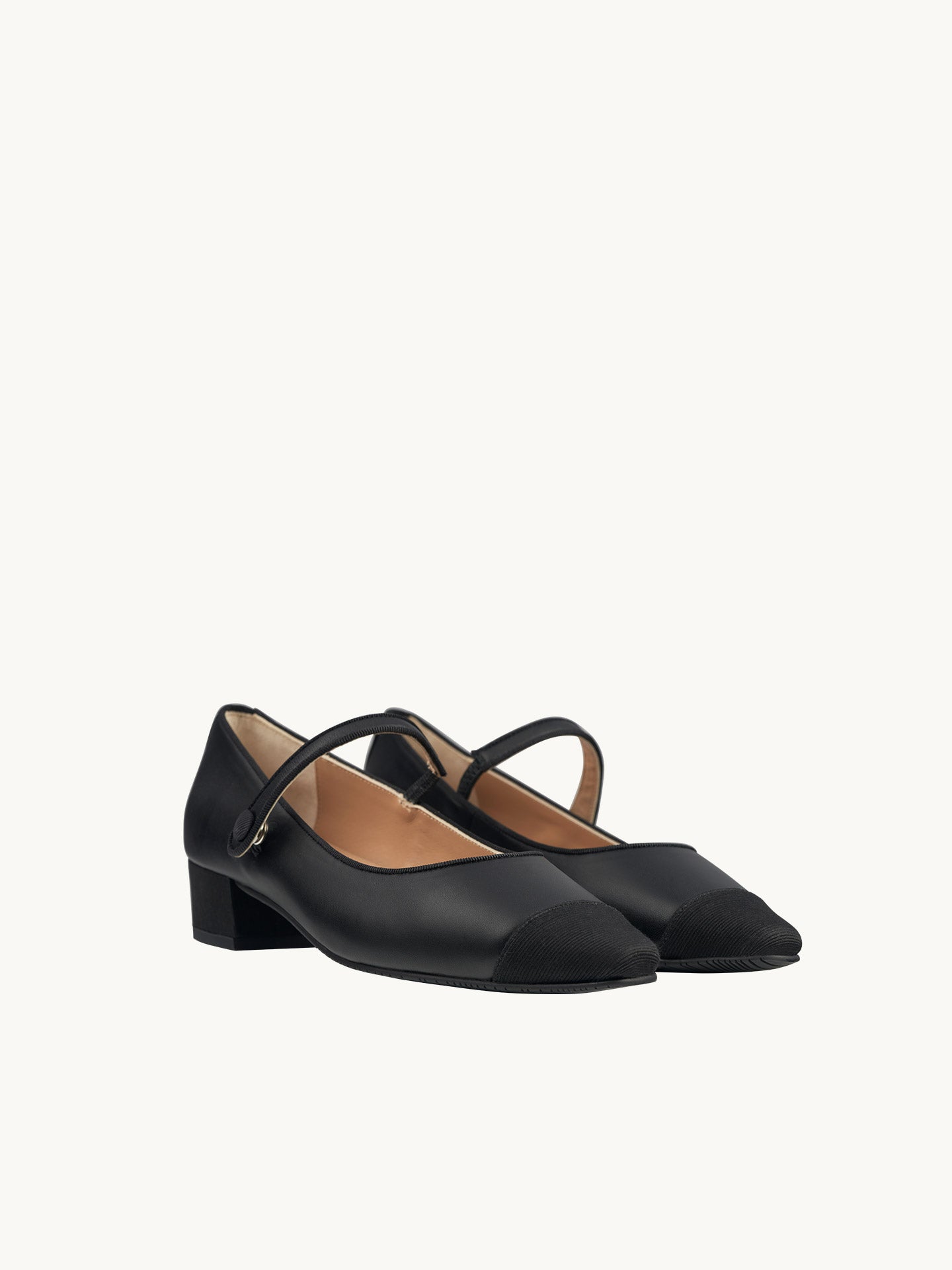 Ballerines Pointues en Cuir Noir | Petit Talon | BAMBIE CLASSIC BLACK