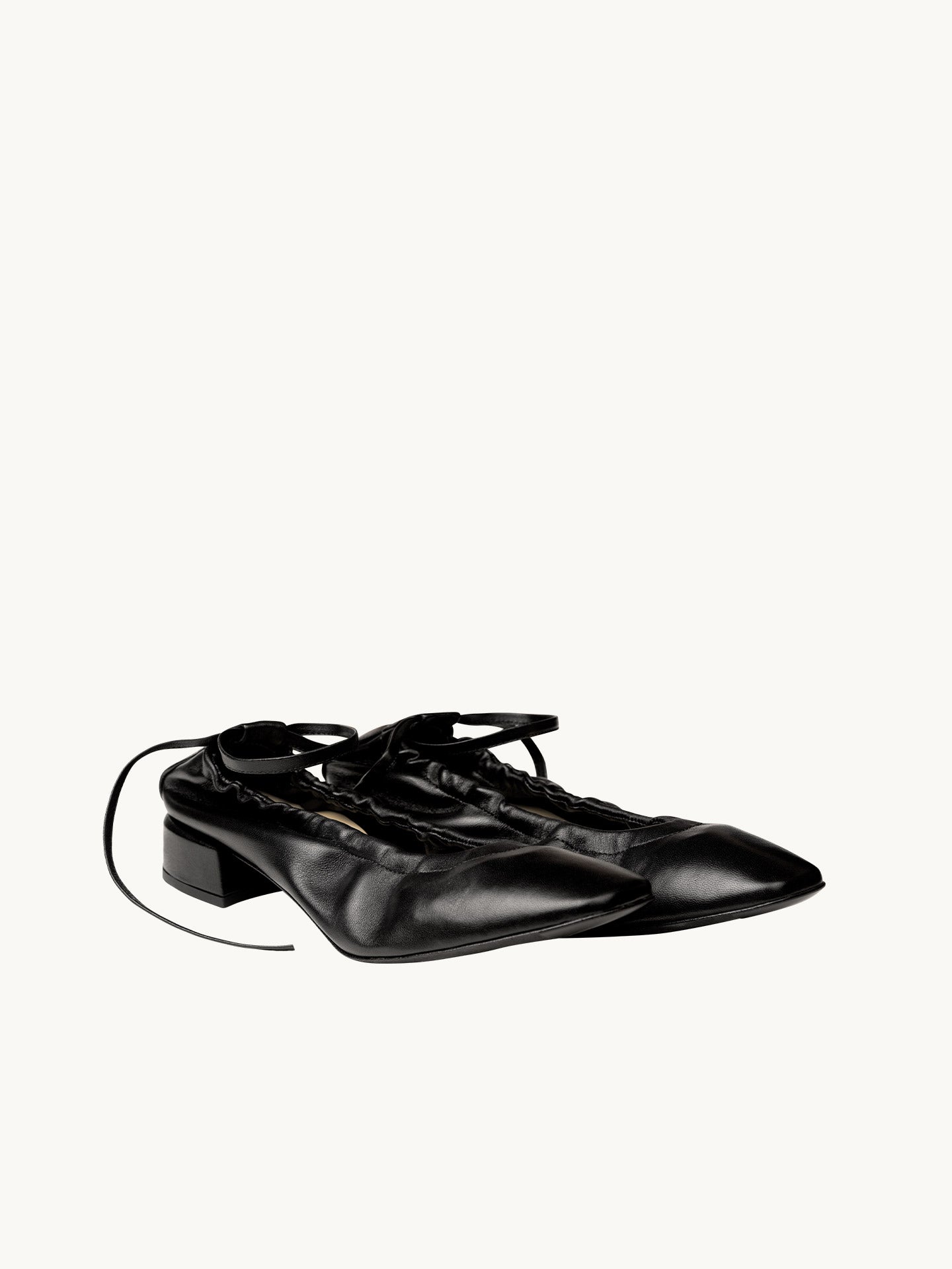 Black Ballerinas with Small Heels - Made in Italy | Benni Black