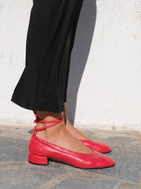 Ballerines Rouges en Cuir Souple Italien | Benni Red 