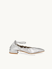 Chaussures femme élégantes et confortables - Ballerines Argentées en Cuir Souple Italien | Benni Silver