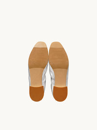 Chaussures femme élégantes et confortables - Ballerines Argentées en Cuir Souple Italien | Benni Silver