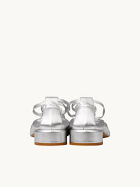 Chaussures femme élégantes et confortables - Ballerines Argentées en Cuir Souple Italien | Benni Silver