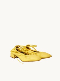 Chaussures femme élégantes et confortables - Ballerines Jaunes en Cuir Souple Italien | Benni Yellow