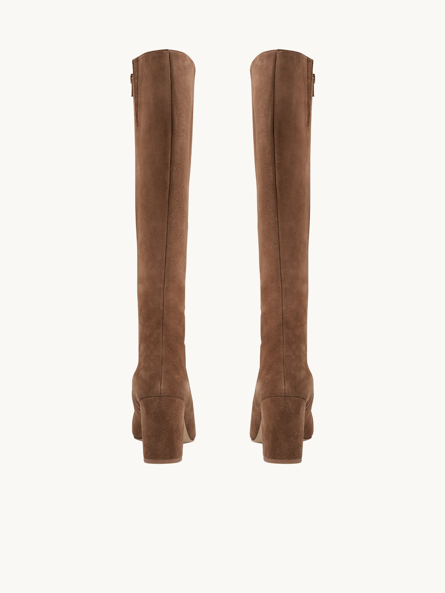 Bottes Camel Femme Talon 6cm | Freya Suede Praline | ÉMZI PARIS