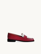 Mocassins Bicolores Rouges & Blancs en cuir italien | Lissa Multi Red | ÉMZI PARIS