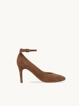 Chaussures femme élégantes et confortables - Escarpins Marron Daim Espagne Femme - Talon 7 cm - Iva Suede Praline - Packshot Trois Quart