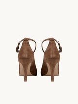 Chaussures femme élégantes et confortables - Escarpins Marron Daim Espagne Femme - Talon 7 cm - Iva Suede Praline - Packshot Arrière