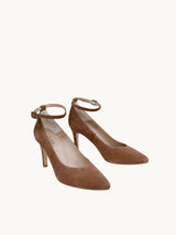 Chaussures femme élégantes et confortables - Escarpins Marron Daim Espagne Femme - Talon 7 cm - Iva Suede Praline - Packshot Trois Quart