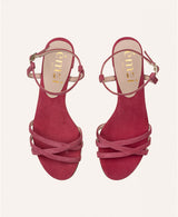 Sandales femme taille 35 - 34 - 33 - Sandales rose avec bride et petit talon | Kiki Berry | ÉMZI PARIS
