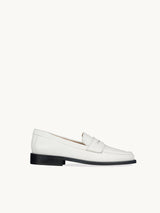 Chaussures femme élégantes et confortables - Mocassins Blancs Cuir nappa Italien Femme - Talon 2.5 cm - Lissa White - Packshot Profil