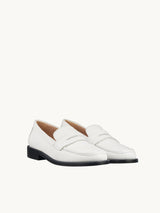 Chaussures femme élégantes et confortables - Mocassins Blancs Cuir nappa Italien Femme - Talon 2.5 cm - Lissa White - Packshot Trois Quart