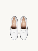 Chaussures femme élégantes et confortables - Mocassins Blancs Cuir nappa Italien Femme - Talon 2.5 cm - Lissa White - Packshot Dessus