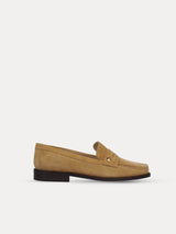 Brown Loafers In Italian Suede For Women - Lissa CC Dark Beige - Profile Packshot
