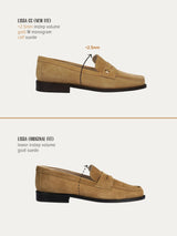 Brown Loafers In Italian Suede For Women - Lissa CC Dark Beige - Profile Packshot