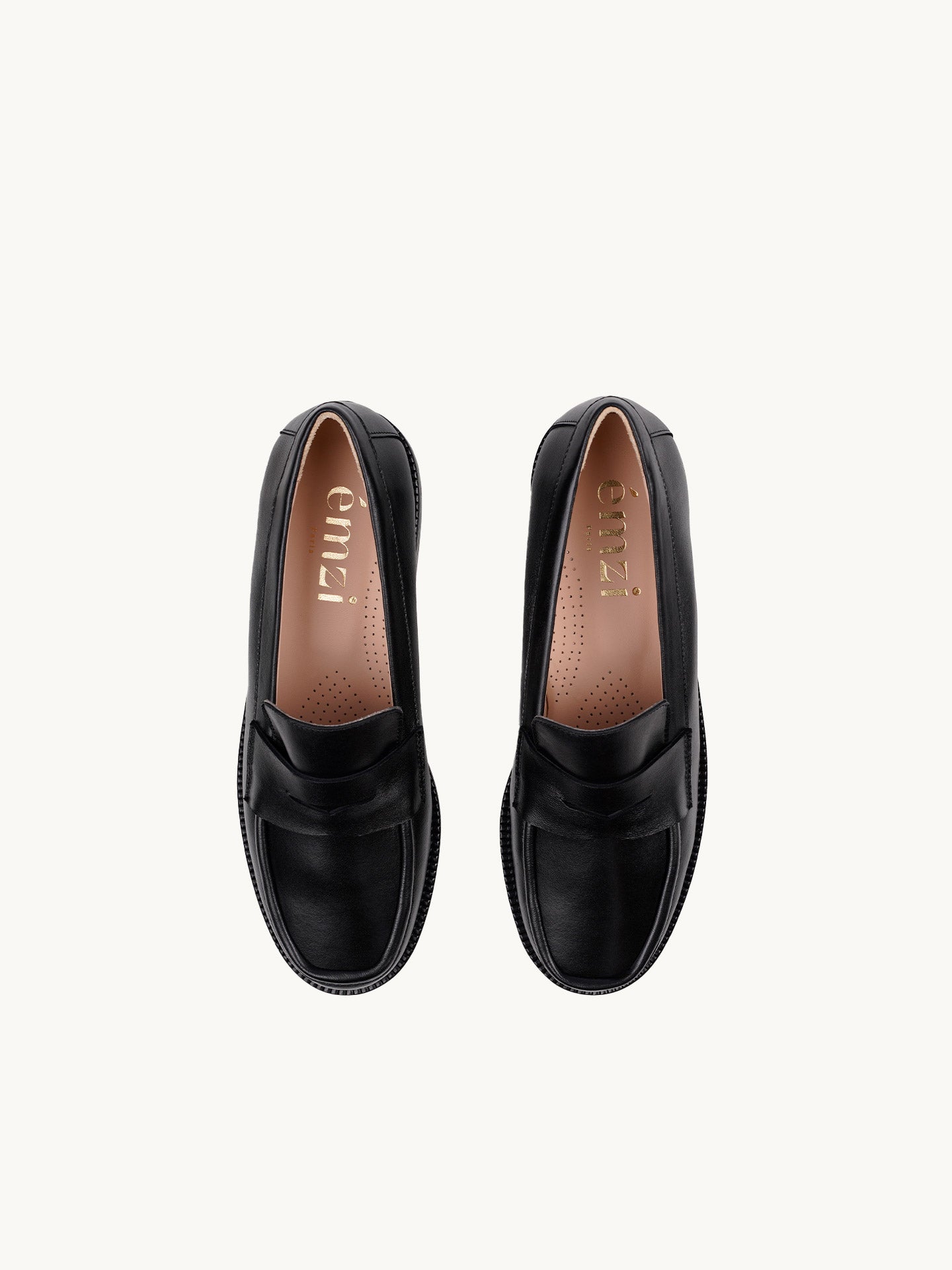 Mocassins Noirs Cuir Nappa Italien Femme - Talon 2.5 cm - Lissa Black - Packshot Dessus
