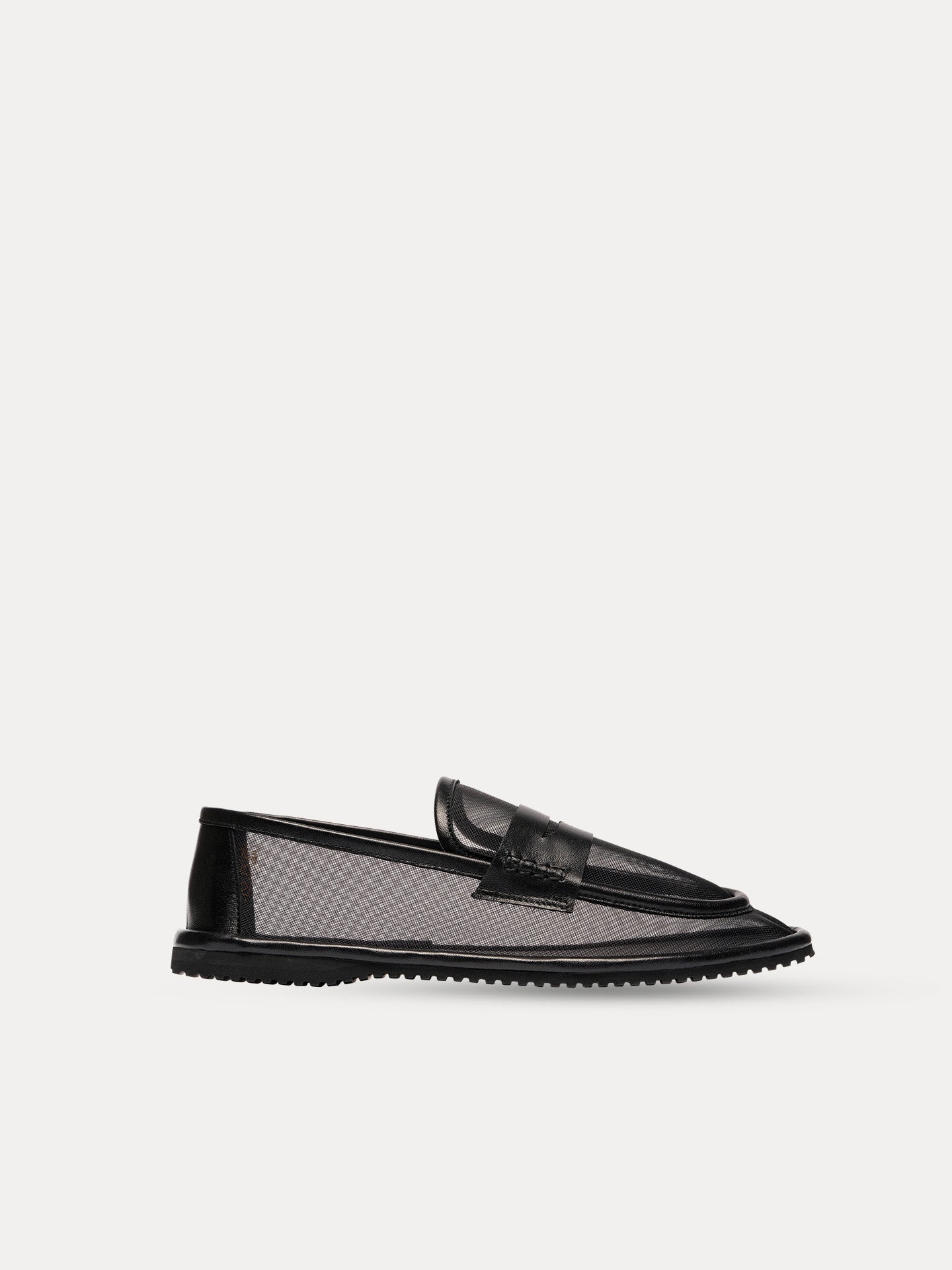 Black Loafers In Italian Mesh For Women - Ritao Mesh Black - Profile Packshot