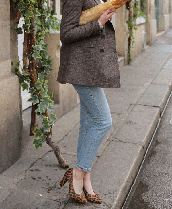 Escarpin Léopard Talon carré Bout pointu | Ruby Leopard | ÉMZI PARIS