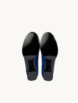 Blue T-strap Mary Janes In Spanish Patent Leather For Women - Heel 6 cm - Rey Royal Blue - Back View Packshot