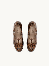 Chaussures femme élégantes et confortables - Salomés Léopard Cuir verni d&#39;Espagne Femme - Talon 6 cm - Rey Leopard - Packshot Dessus