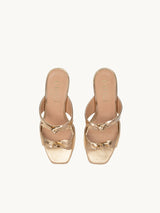Sandales femme taille 35 - 34 - 33 - Sandales Dorées Cuir métallisé Femme - Talon 5.5 cm - Gigi Gold - Packshot Dessus