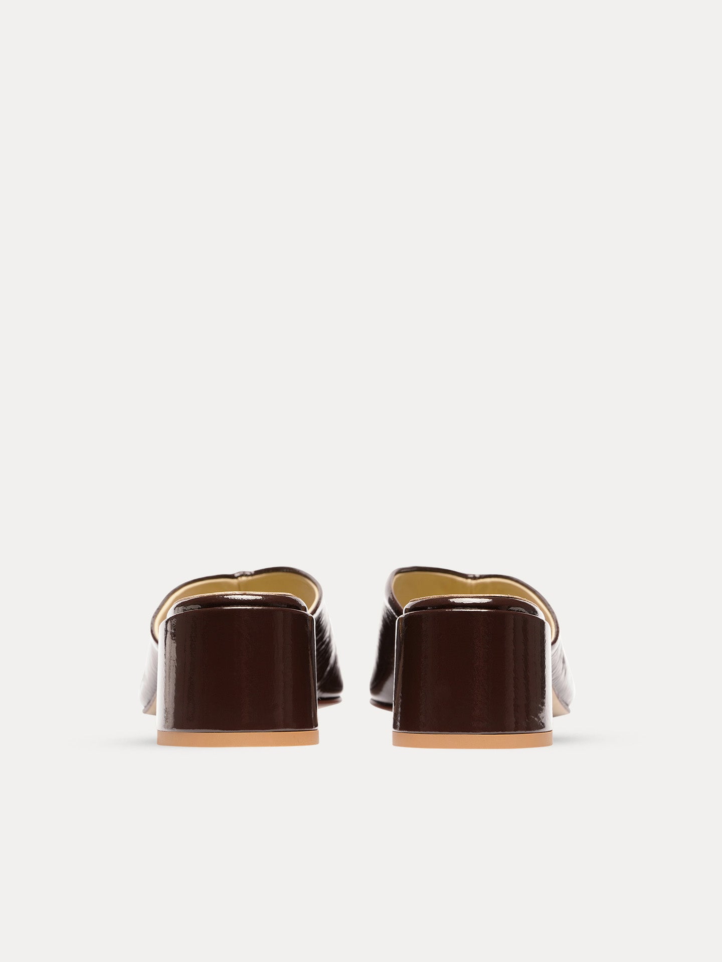 Brown Sandals In Italian Crinkled Patent Leather For Women - Heel 5 cm - Mellia Brown Gloss - Pack View Packshot