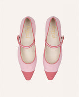 Sandales femme taille 35 - 34 - 33 - Sandales Roses Cuir Lisse Femme - Talon 2.5 cm - Bambie Linen Siena - Packshot Dessus